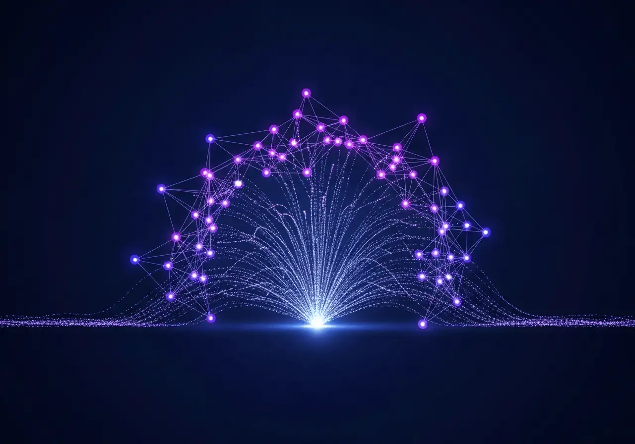 A glowing chart showing an upward trend.